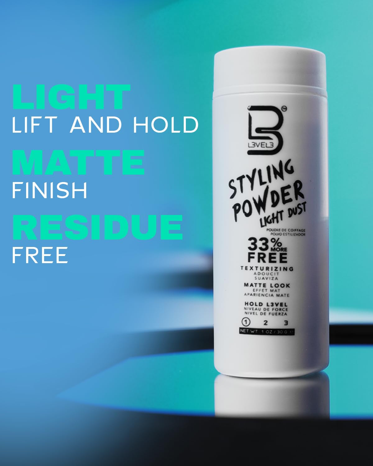 Level 3 Light Hold Styling Powder - Natural Matte Hairstyle - Texturizing and Volumizing