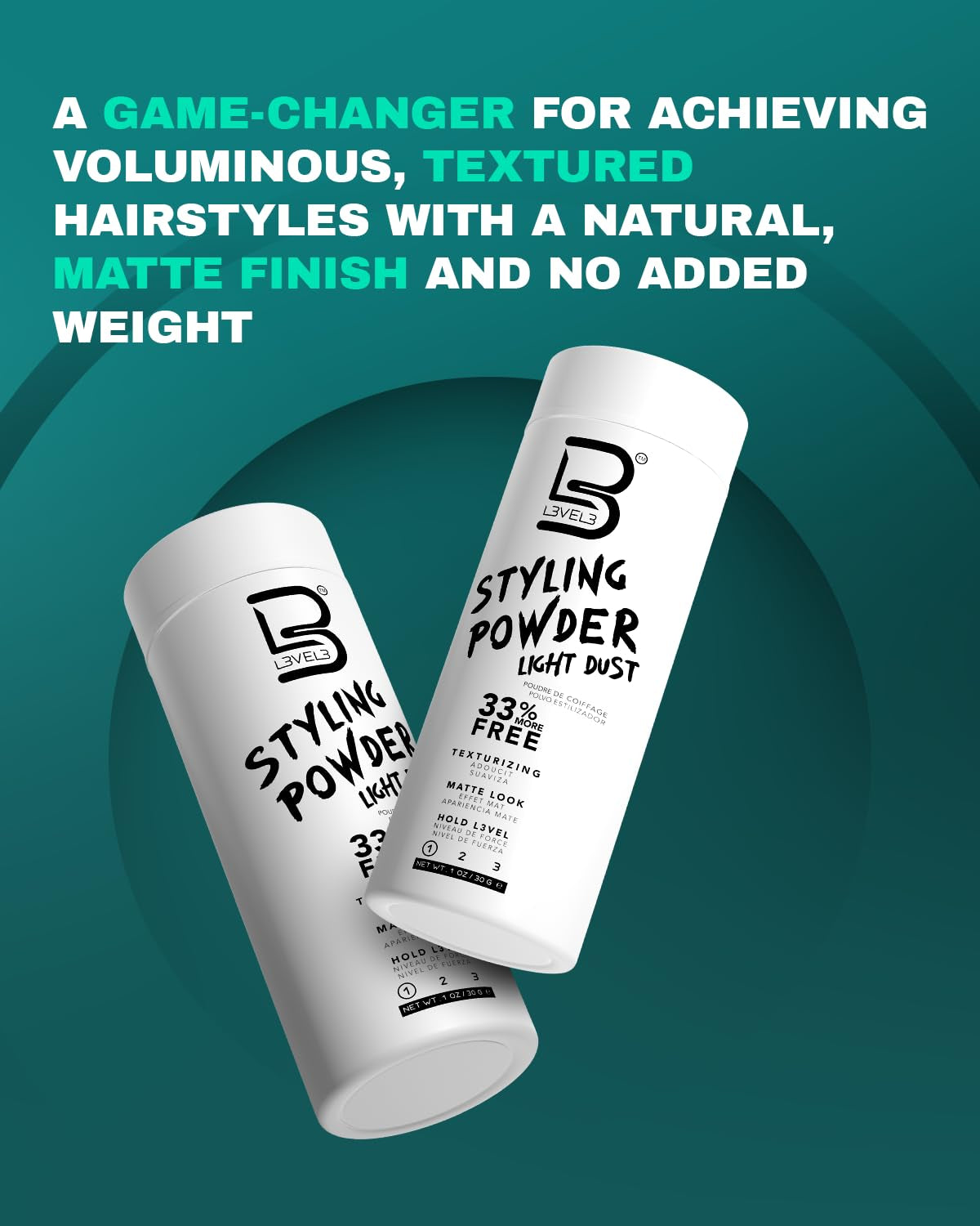 Level 3 Light Hold Styling Powder - Natural Matte Hairstyle - Texturizing and Volumizing